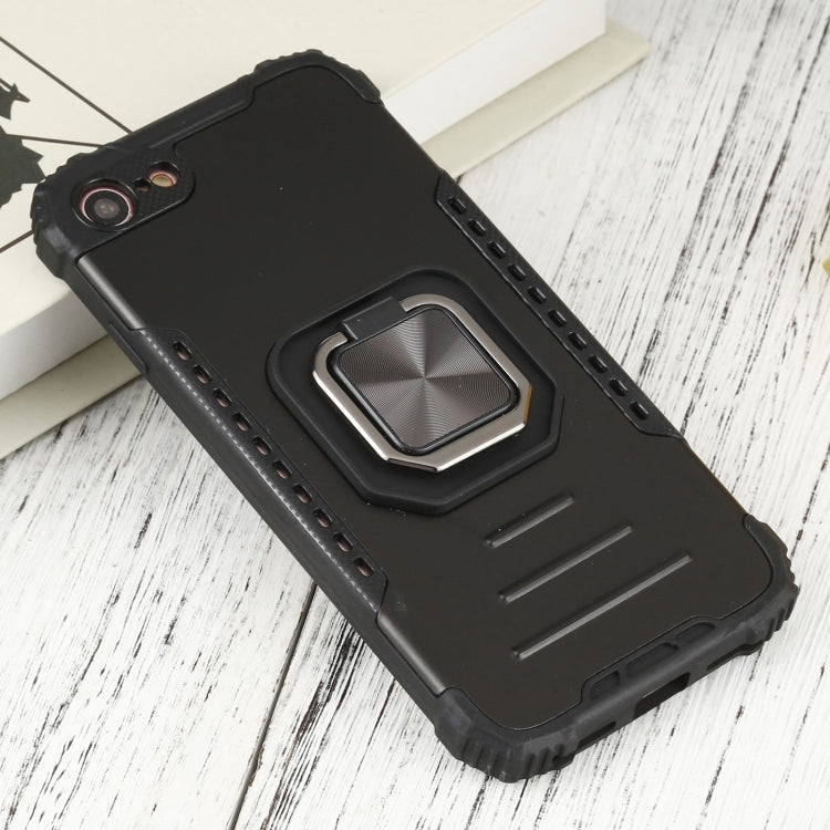 For iPhone SE 2022 / SE 2020 / 8 / 7 Fierce Warrior Series Armor All-inclusive Shockproof Aluminum Alloy + TPU Protective Case with Ring Holder
