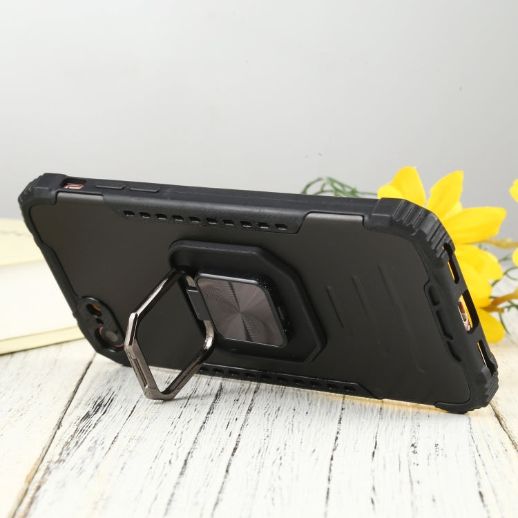 For iPhone SE 2022 / SE 2020 / 8 / 7 Fierce Warrior Series Armor All-inclusive Shockproof Aluminum Alloy + TPU Protective Case with Ring Holder
