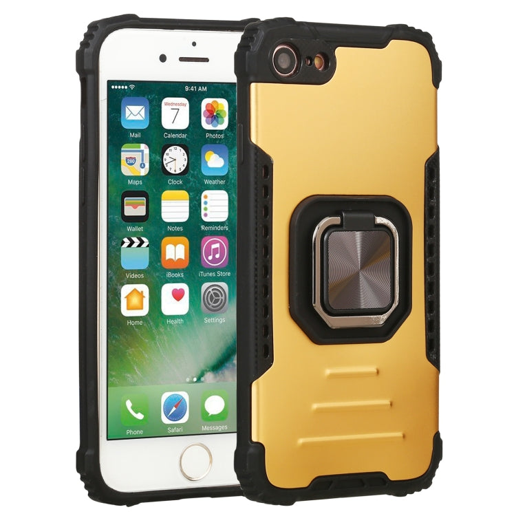 For iPhone SE 2022 / SE 2020 / 8 / 7 Fierce Warrior Series Armor All-inclusive Shockproof Aluminum Alloy + TPU Protective Case with Ring Holder