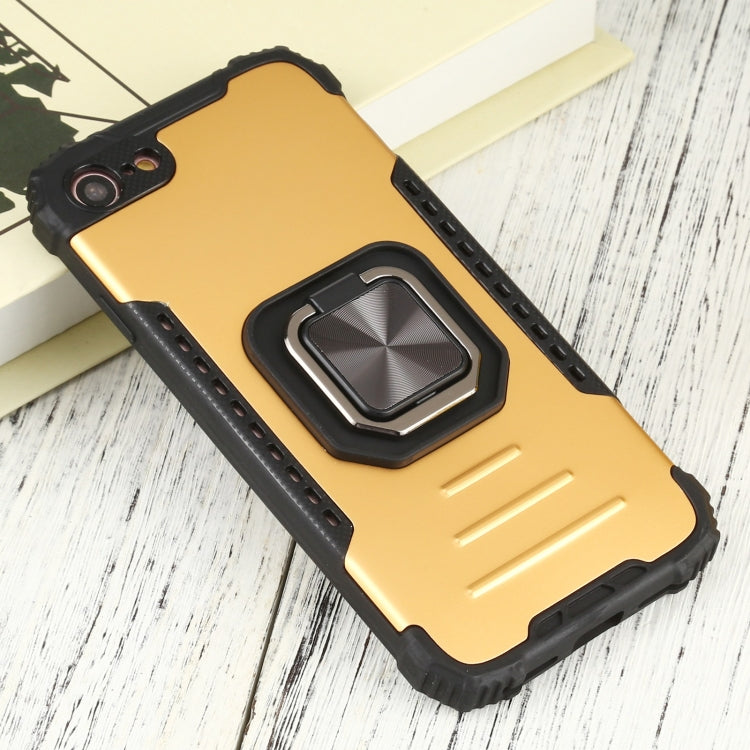 For iPhone SE 2022 / SE 2020 / 8 / 7 Fierce Warrior Series Armor All-inclusive Shockproof Aluminum Alloy + TPU Protective Case with Ring Holder