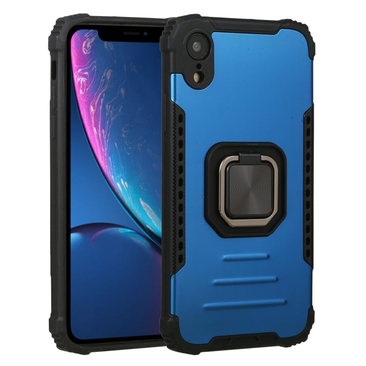 For iPhone XR Fierce Warrior Series Armor All-inclusive Shockproof Aluminum Alloy + TPU Protective Case with Ring Holder