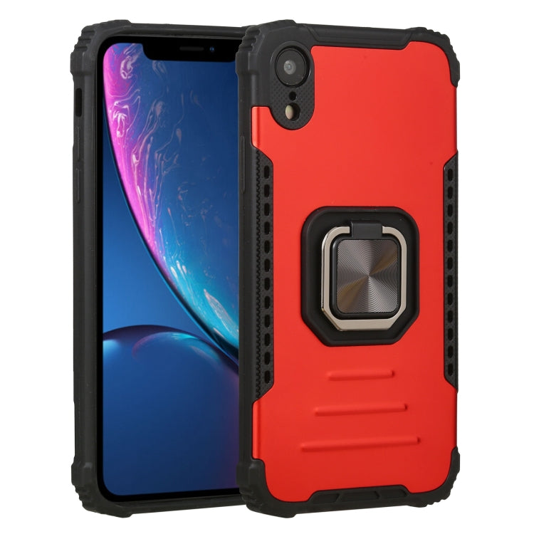 For iPhone XR Fierce Warrior Series Armor All-inclusive Shockproof Aluminum Alloy + TPU Protective Case with Ring Holder