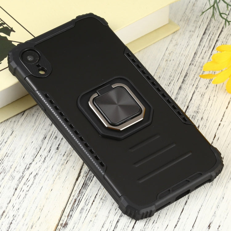 For iPhone XR Fierce Warrior Series Armor All-inclusive Shockproof Aluminum Alloy + TPU Protective Case with Ring Holder
