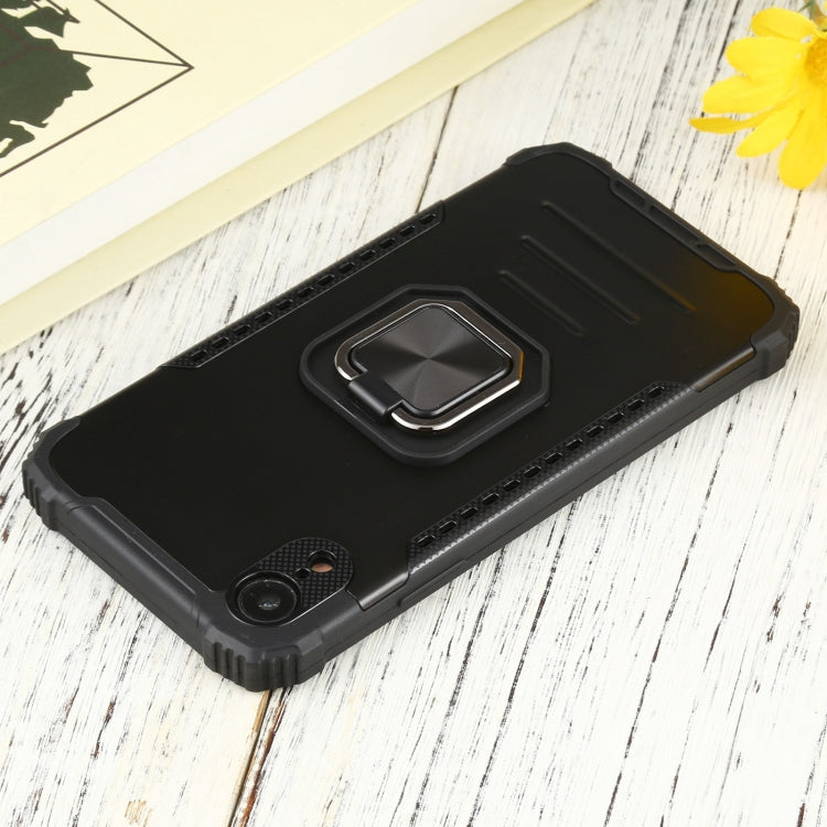 For iPhone XR Fierce Warrior Series Armor All-inclusive Shockproof Aluminum Alloy + TPU Protective Case with Ring Holder