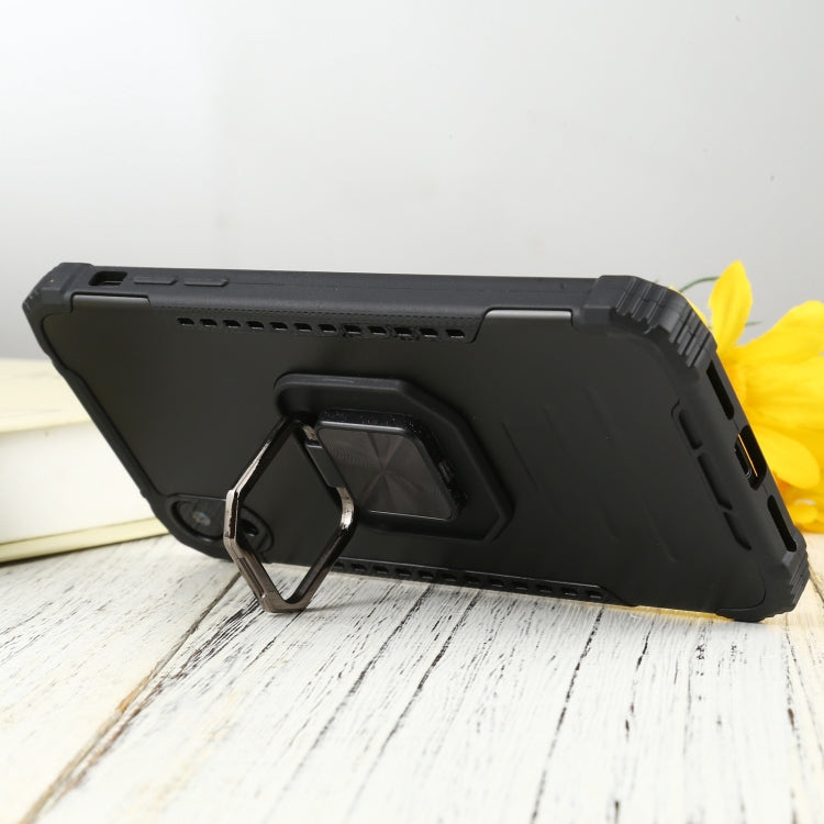 For iPhone XR Fierce Warrior Series Armor All-inclusive Shockproof Aluminum Alloy + TPU Protective Case with Ring Holder