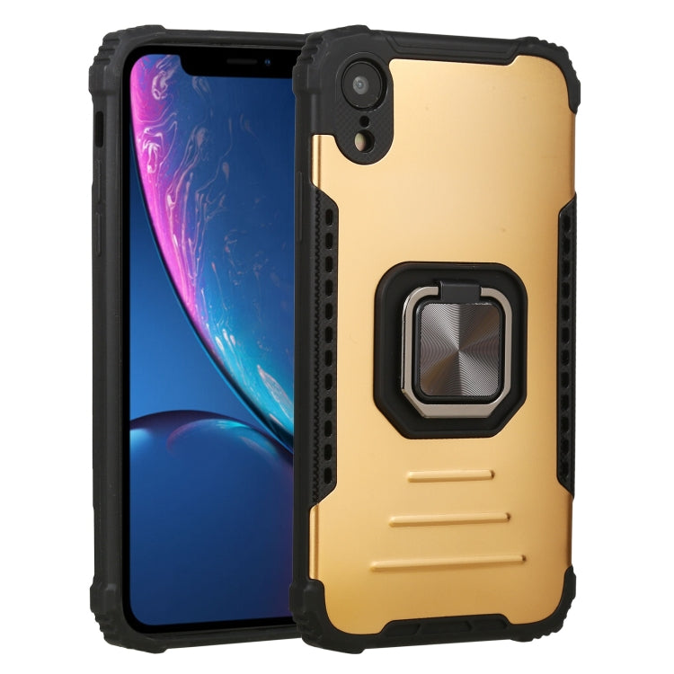 For iPhone XR Fierce Warrior Series Armor All-inclusive Shockproof Aluminum Alloy + TPU Protective Case with Ring Holder