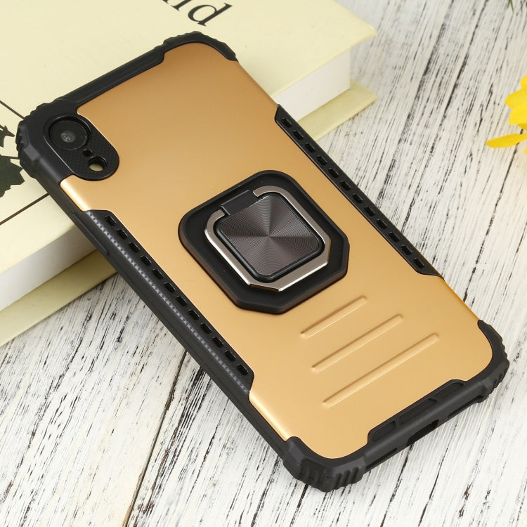 For iPhone XR Fierce Warrior Series Armor All-inclusive Shockproof Aluminum Alloy + TPU Protective Case with Ring Holder