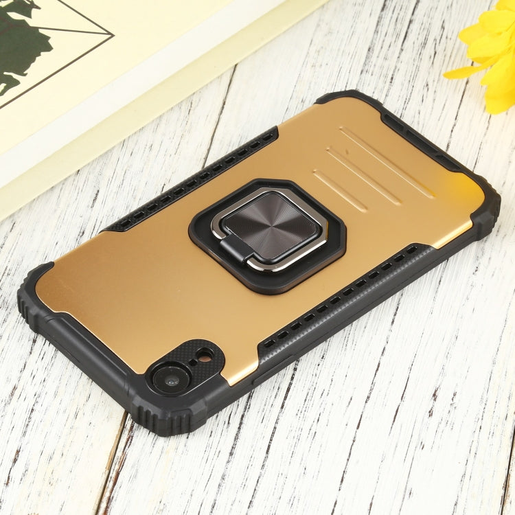 For iPhone XR Fierce Warrior Series Armor All-inclusive Shockproof Aluminum Alloy + TPU Protective Case with Ring Holder