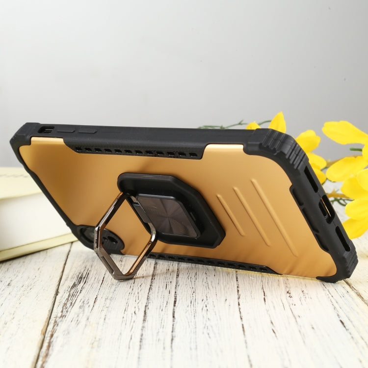For iPhone XR Fierce Warrior Series Armor All-inclusive Shockproof Aluminum Alloy + TPU Protective Case with Ring Holder