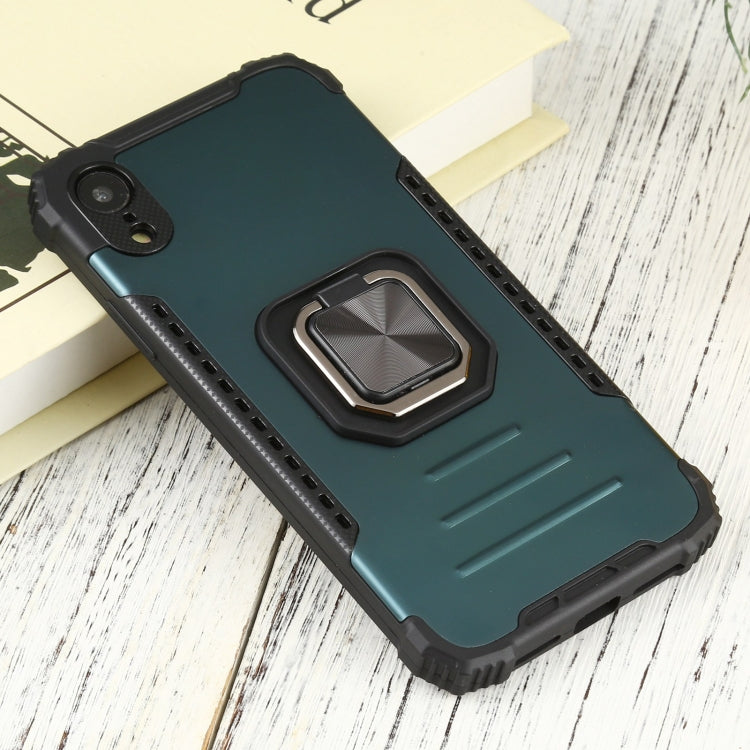 For iPhone XR Fierce Warrior Series Armor All-inclusive Shockproof Aluminum Alloy + TPU Protective Case with Ring Holder