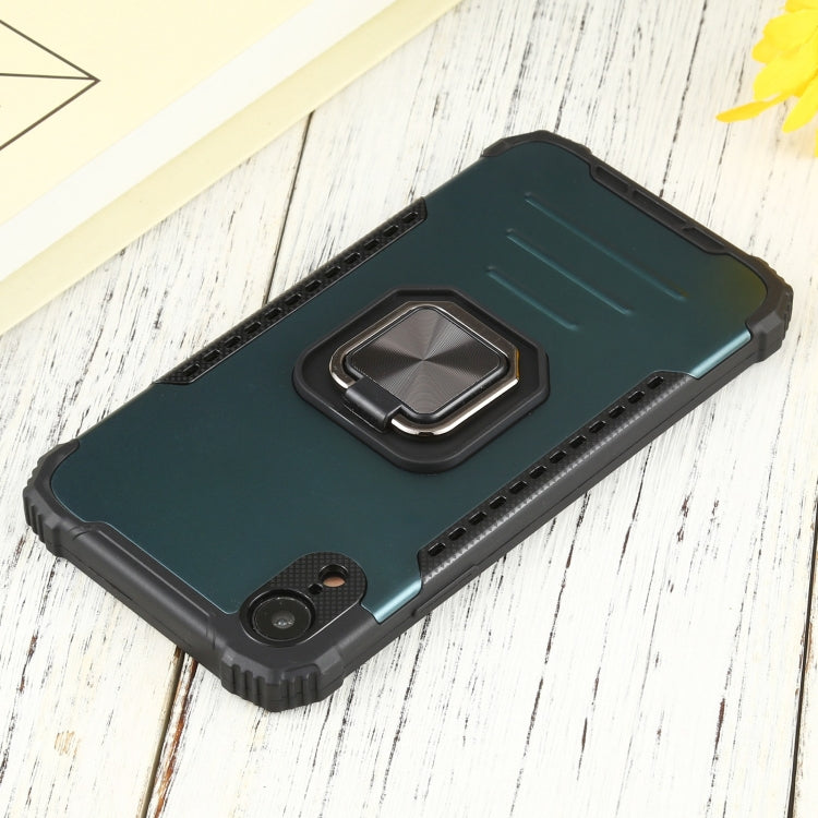 For iPhone XR Fierce Warrior Series Armor All-inclusive Shockproof Aluminum Alloy + TPU Protective Case with Ring Holder