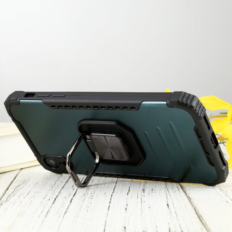 For iPhone XR Fierce Warrior Series Armor All-inclusive Shockproof Aluminum Alloy + TPU Protective Case with Ring Holder