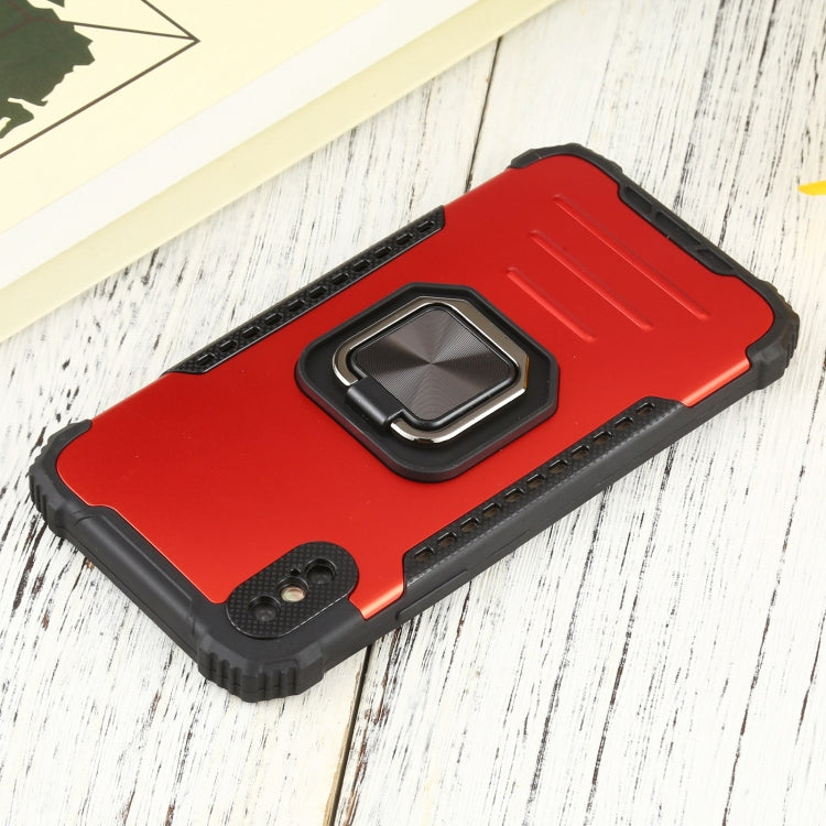 For iPhone X / XS Fierce Warrior Series Armor All-inclusive Shockproof Aluminum Alloy + TPU Protective Case with Ring Holder