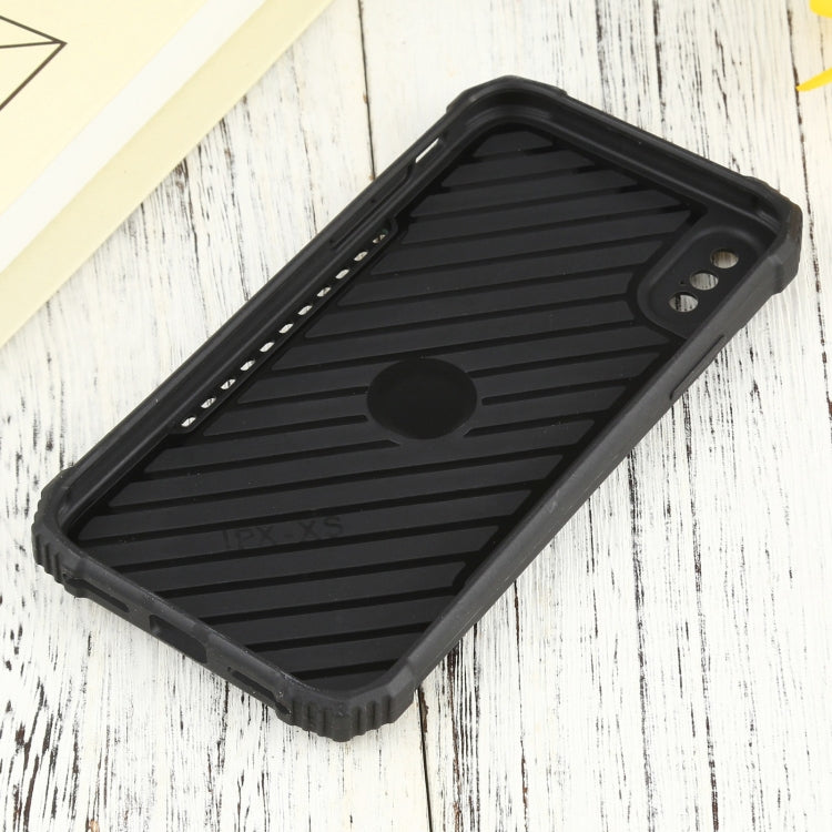 For iPhone X / XS Fierce Warrior Series Armor All-inclusive Shockproof Aluminum Alloy + TPU Protective Case with Ring Holder