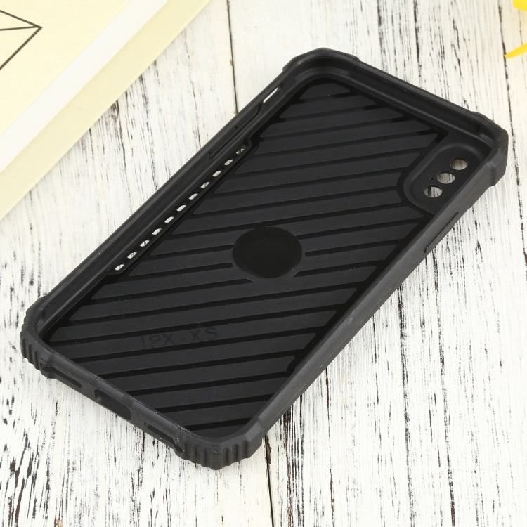 For iPhone X / XS Fierce Warrior Series Armor All-inclusive Shockproof Aluminum Alloy + TPU Protective Case with Ring Holder