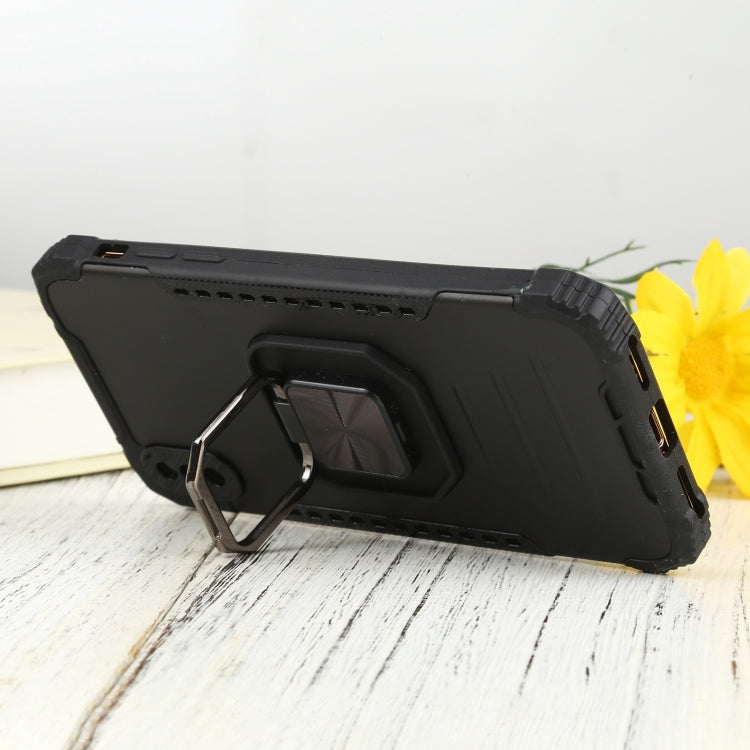 For iPhone X / XS Fierce Warrior Series Armor All-inclusive Shockproof Aluminum Alloy + TPU Protective Case with Ring Holder