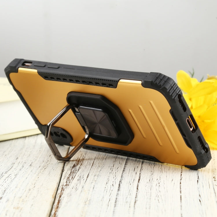 For iPhone X / XS Fierce Warrior Series Armor All-inclusive Shockproof Aluminum Alloy + TPU Protective Case with Ring Holder