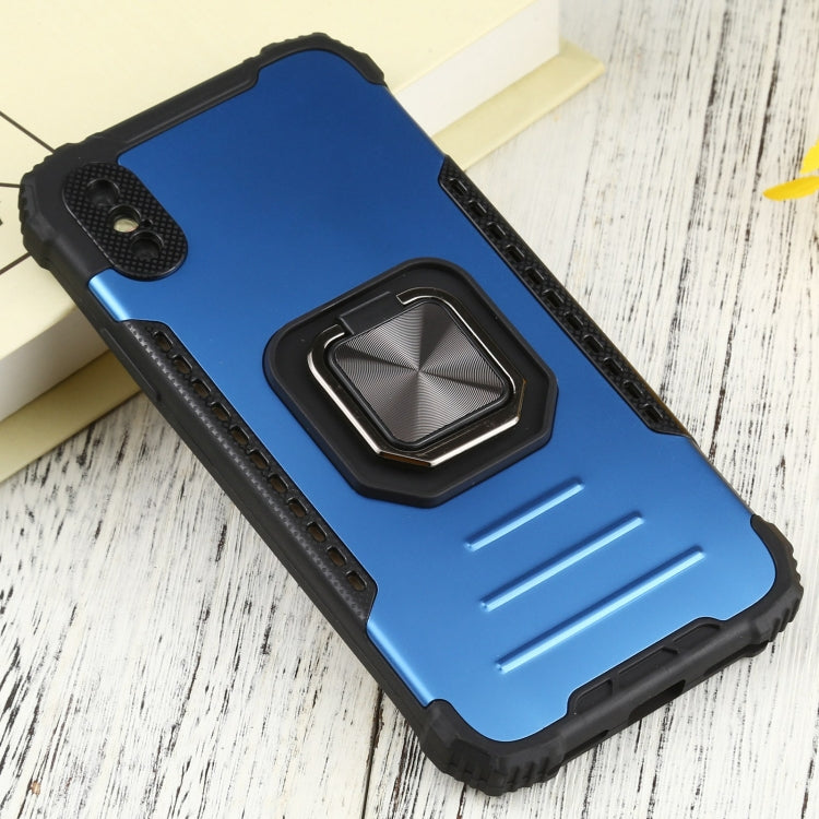 For iPhone XS Max Fierce Warrior Series Armor All-inclusive Shockproof Aluminum Alloy + TPU Protective Case with Ring Holder