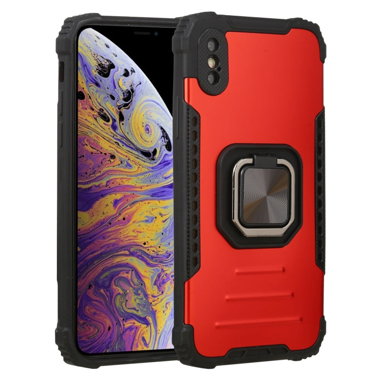 For iPhone XS Max Fierce Warrior Series Armor All-inclusive Shockproof Aluminum Alloy + TPU Protective Case with Ring Holder
