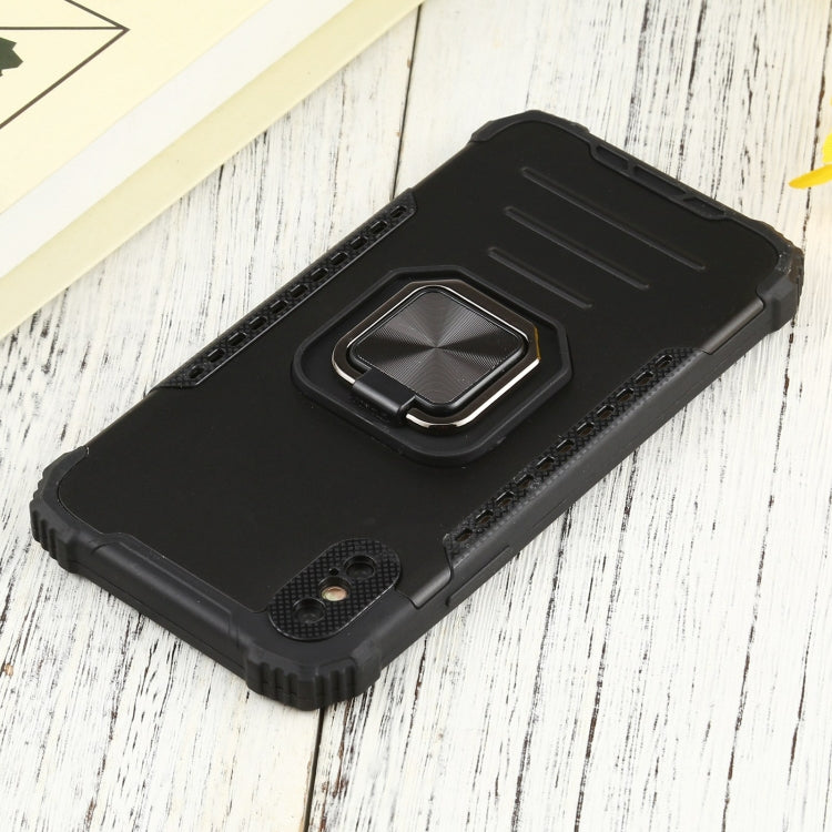 For iPhone XS Max Fierce Warrior Series Armor All-inclusive Shockproof Aluminum Alloy + TPU Protective Case with Ring Holder