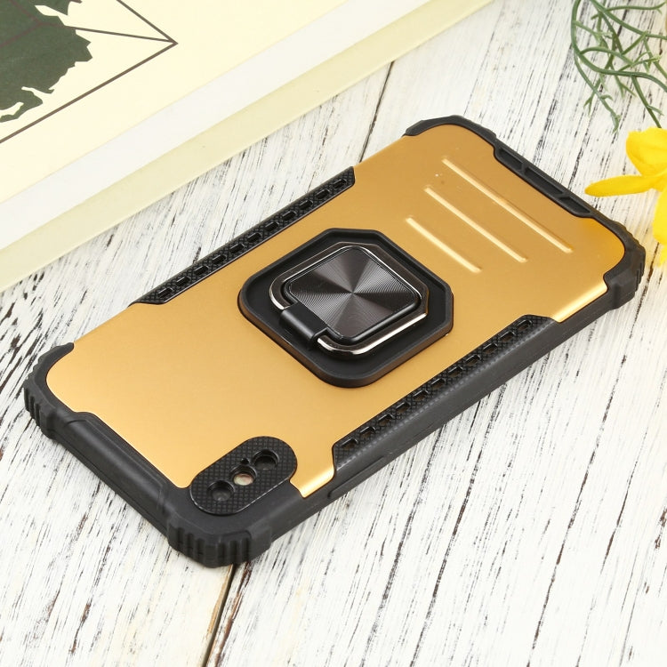 For iPhone XS Max Fierce Warrior Series Armor All-inclusive Shockproof Aluminum Alloy + TPU Protective Case with Ring Holder