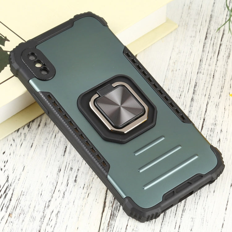 For iPhone XS Max Fierce Warrior Series Armor All-inclusive Shockproof Aluminum Alloy + TPU Protective Case with Ring Holder
