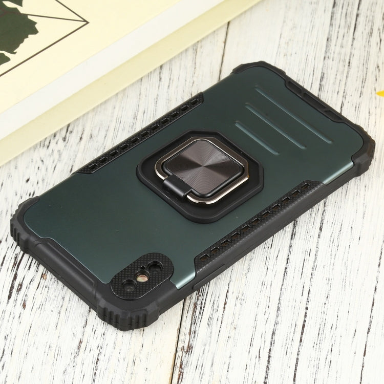 For iPhone XS Max Fierce Warrior Series Armor All-inclusive Shockproof Aluminum Alloy + TPU Protective Case with Ring Holder