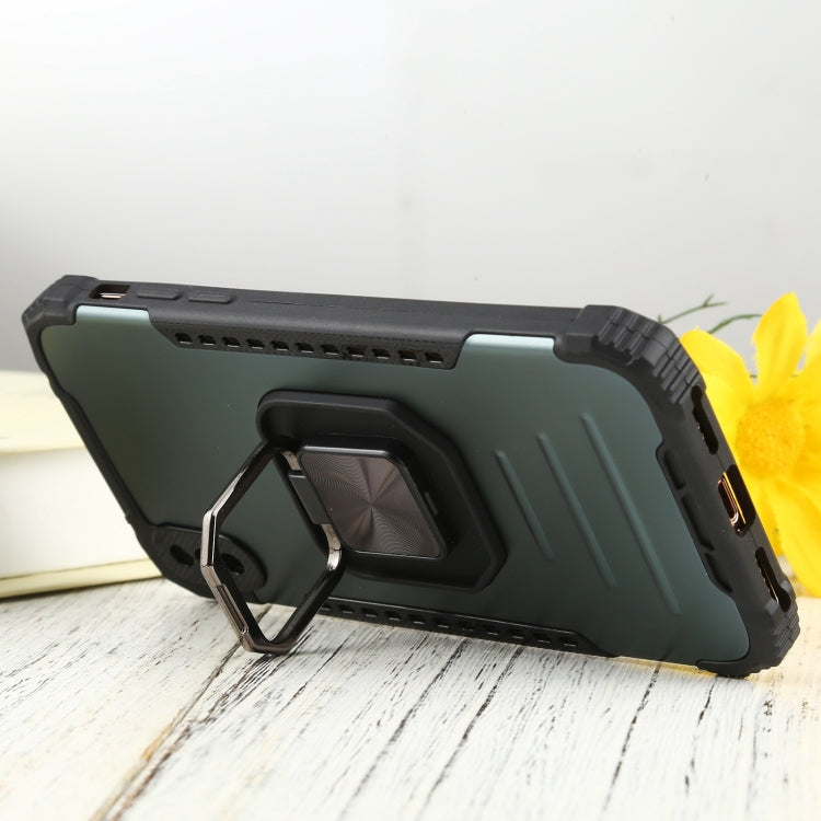 For iPhone XS Max Fierce Warrior Series Armor All-inclusive Shockproof Aluminum Alloy + TPU Protective Case with Ring Holder