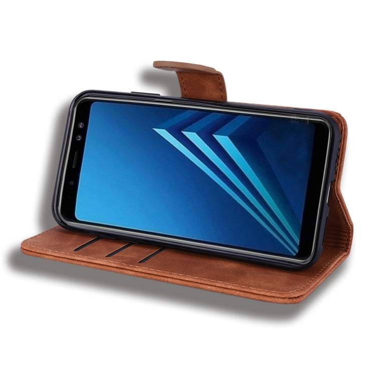For Galaxy A5 (2018) / A8 (2018) Calf Pattern Diamond Mandala Double Folding Design Embossed Leather Case with Wallet & Holder & Card Slots