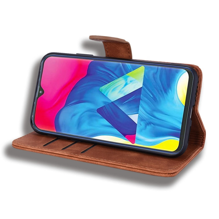 For Galaxy A10 Calf Pattern Diamond Mandala Double Folding Design Embossed Leather Case with Wallet & Holder & Card Slots