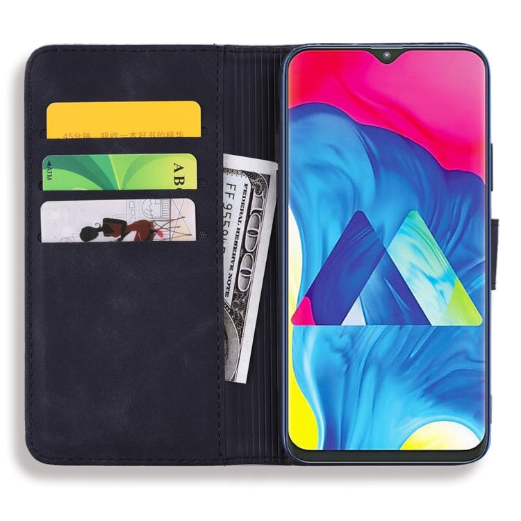 For Galaxy A10 Calf Pattern Diamond Mandala Double Folding Design Embossed Leather Case with Wallet & Holder & Card Slots