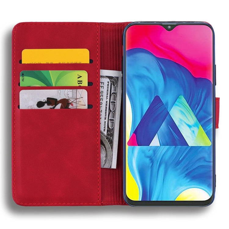For Galaxy A10 Calf Pattern Diamond Mandala Double Folding Design Embossed Leather Case with Wallet & Holder & Card Slots