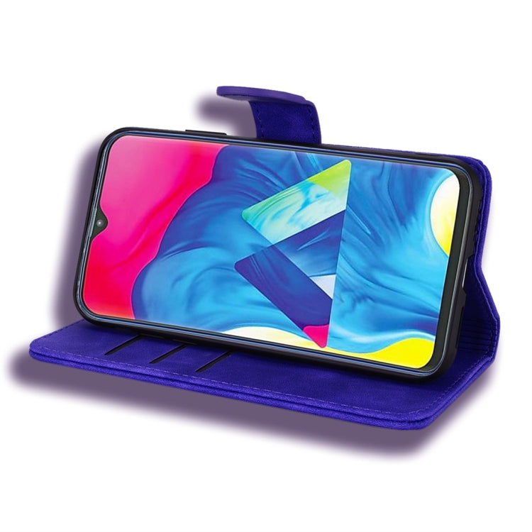 For Galaxy A10 Calf Pattern Diamond Mandala Double Folding Design Embossed Leather Case with Wallet & Holder & Card Slots