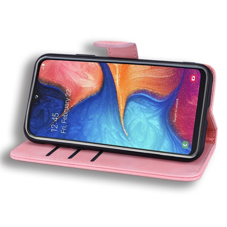 For Galaxy A40 Calf Pattern Diamond Mandala Double Folding Design Embossed Leather Case with Wallet & Holder & Card Slots