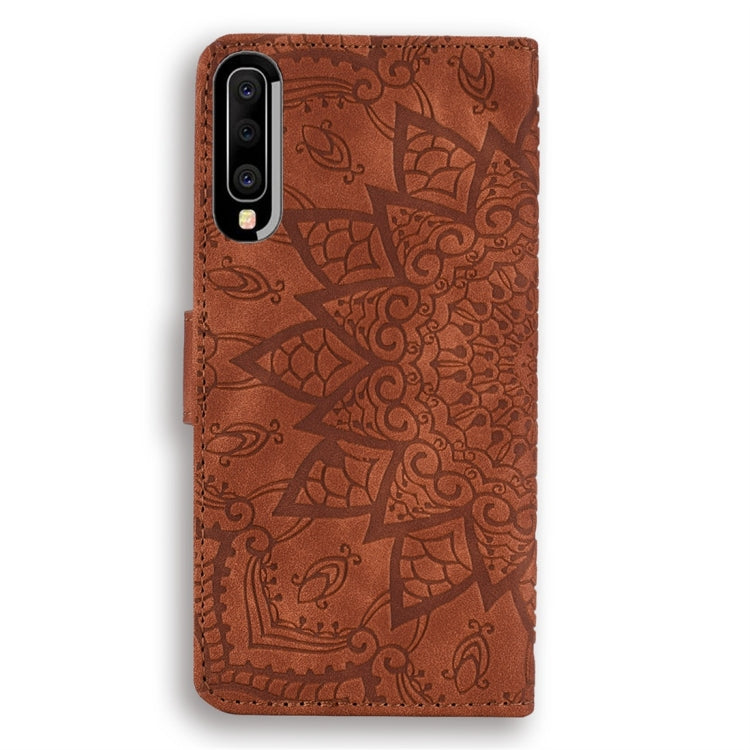 For Galaxy A50s / A30s / A50 Calf Pattern Diamond Mandala Double Folding Design Embossed Leather Case with Wallet & Holder & Card Slots