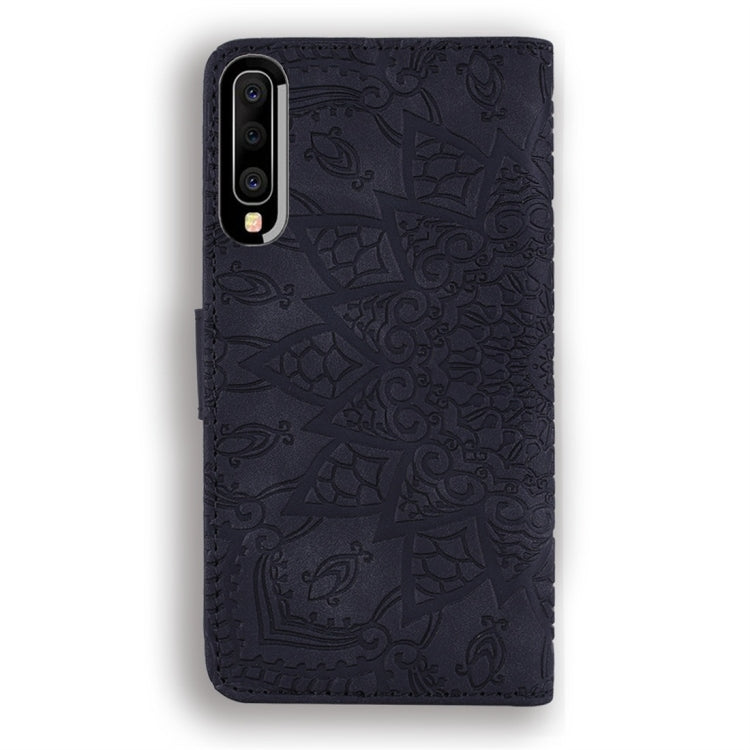 For Galaxy A50s / A30s / A50 Calf Pattern Diamond Mandala Double Folding Design Embossed Leather Case with Wallet & Holder & Card Slots