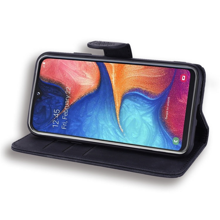 For Galaxy A50s / A30s / A50 Calf Pattern Diamond Mandala Double Folding Design Embossed Leather Case with Wallet & Holder & Card Slots