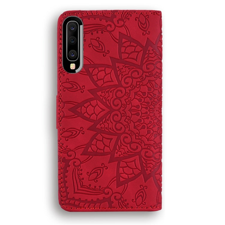 For Galaxy A50s / A30s / A50 Calf Pattern Diamond Mandala Double Folding Design Embossed Leather Case with Wallet & Holder & Card Slots