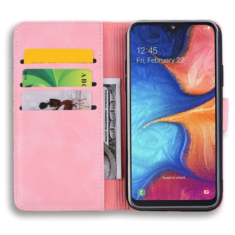 For Galaxy A70 Calf Pattern Diamond Mandala Double Folding Design Embossed Leather Case with Wallet & Holder & Card Slots