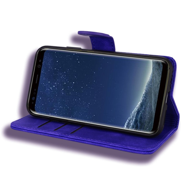 For Galaxy S8 Calf Pattern Diamond Mandala Double Folding Design Embossed Leather Case with Wallet & Holder & Card Slots