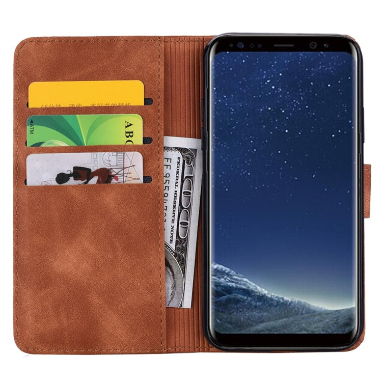 For Galaxy S8+ Calf Pattern Diamond Mandala Double Folding Design Embossed Leather Case with Wallet & Holder & Card Slots