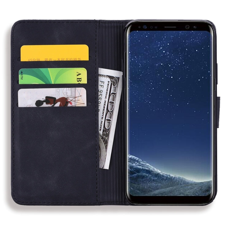 For Galaxy S8+ Calf Pattern Diamond Mandala Double Folding Design Embossed Leather Case with Wallet & Holder & Card Slots