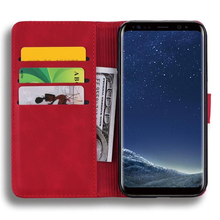 For Galaxy S8+ Calf Pattern Diamond Mandala Double Folding Design Embossed Leather Case with Wallet & Holder & Card Slots