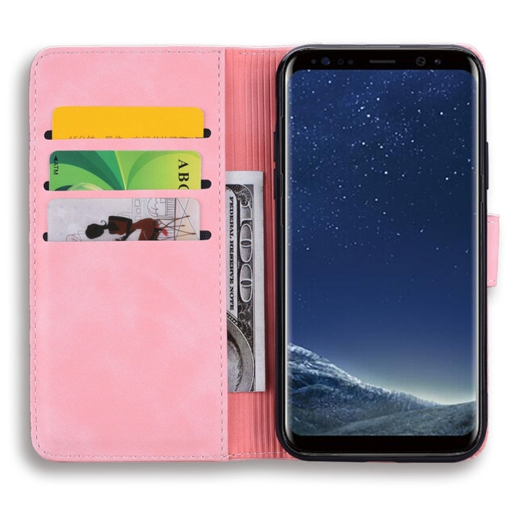 For Galaxy S8+ Calf Pattern Diamond Mandala Double Folding Design Embossed Leather Case with Wallet & Holder & Card Slots