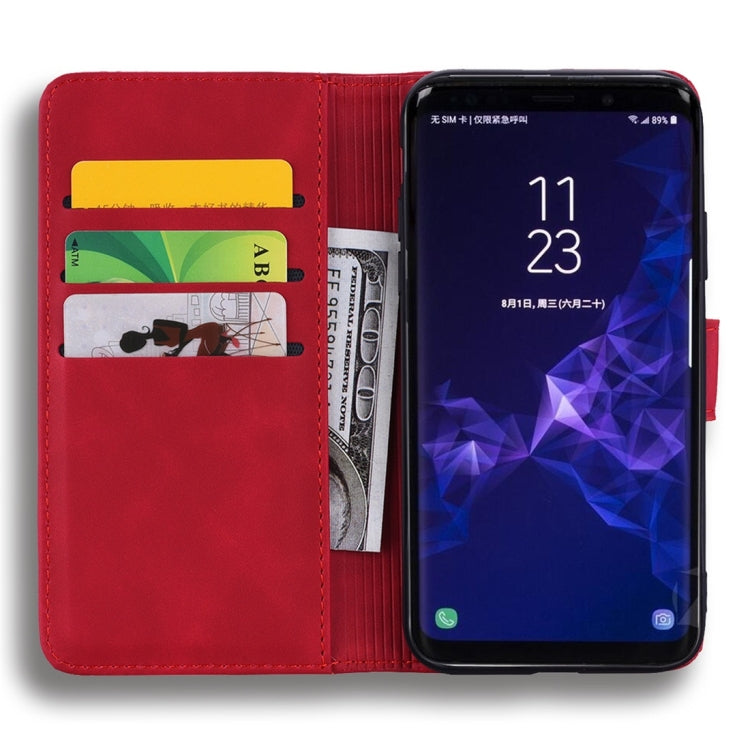 For Galaxy S9+ Calf Pattern Diamond Mandala Double Folding Design Embossed Leather Case with Wallet & Holder & Card Slots