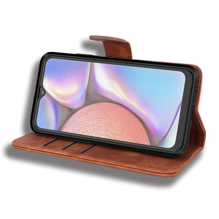 For Galaxy A10s Calf Pattern Diamond Mandala Double Folding Design Embossed Leather Case with Wallet & Holder & Card Slots