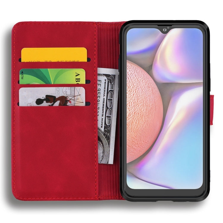 For Galaxy A10s Calf Pattern Diamond Mandala Double Folding Design Embossed Leather Case with Wallet & Holder & Card Slots