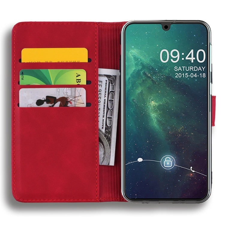 For Galaxy M30s Calf Pattern Diamond Mandala Double Folding Design Embossed Leather Case with Wallet & Holder & Card Slots