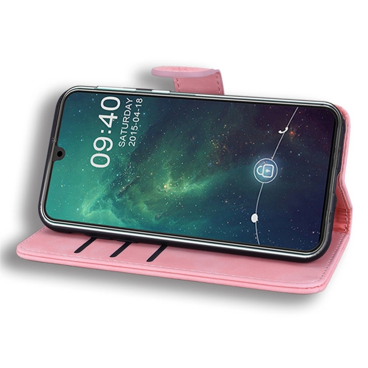 For Galaxy M30s Calf Pattern Diamond Mandala Double Folding Design Embossed Leather Case with Wallet & Holder & Card Slots