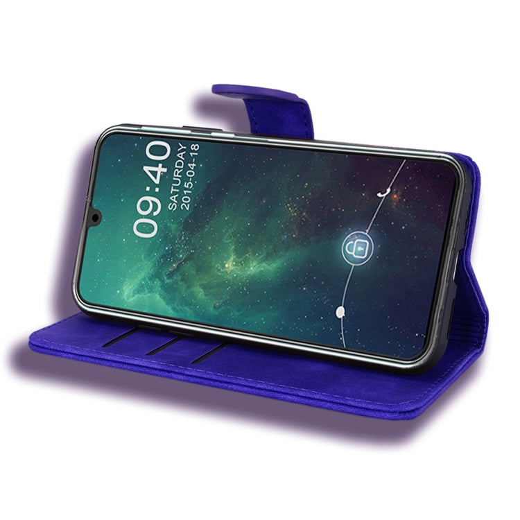 For Galaxy M30s Calf Pattern Diamond Mandala Double Folding Design Embossed Leather Case with Wallet & Holder & Card Slots